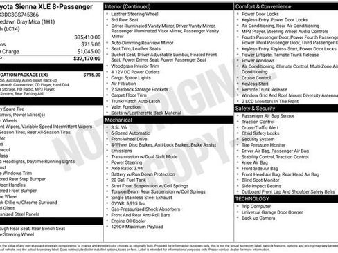 Used 2016 Toyota Sienna XLE w/ XLE Navigation Package image 7