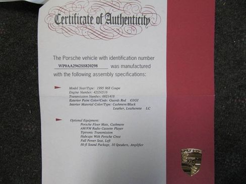 Used 1995 Porsche 968 Coupe RWD image 32
