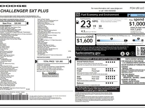 Used 2017 Dodge Challenger SXT Plus image 2