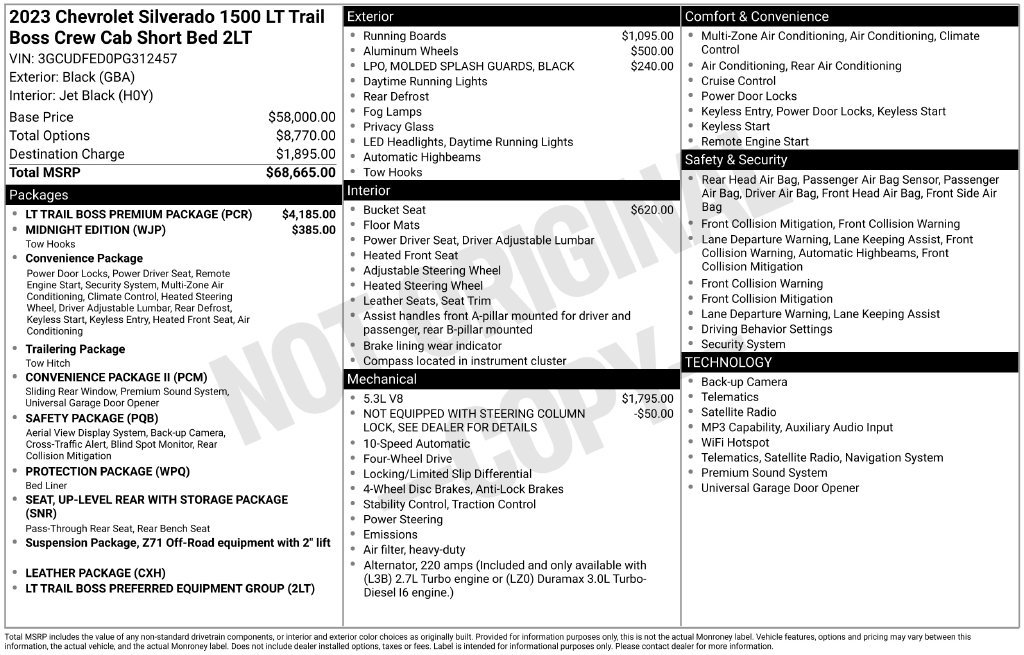 Used 2023 Chevrolet Silverado 1500 LT Trail Boss w/ LT Trail Boss Premium Package AWD/4WD image 2