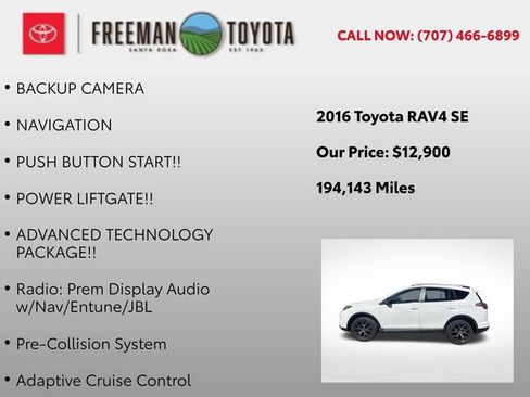 Used 2016 Toyota RAV4 SE w/ Advanced Technology Package FWD image 9