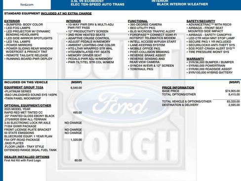 Used 2025 Ford F150 Platinum w/ Equipment Group 702A High AWD/4WD image 7