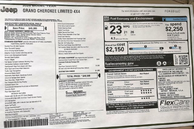 New 2026 Jeep Grand Cherokee Limited AWD/4WD image 14