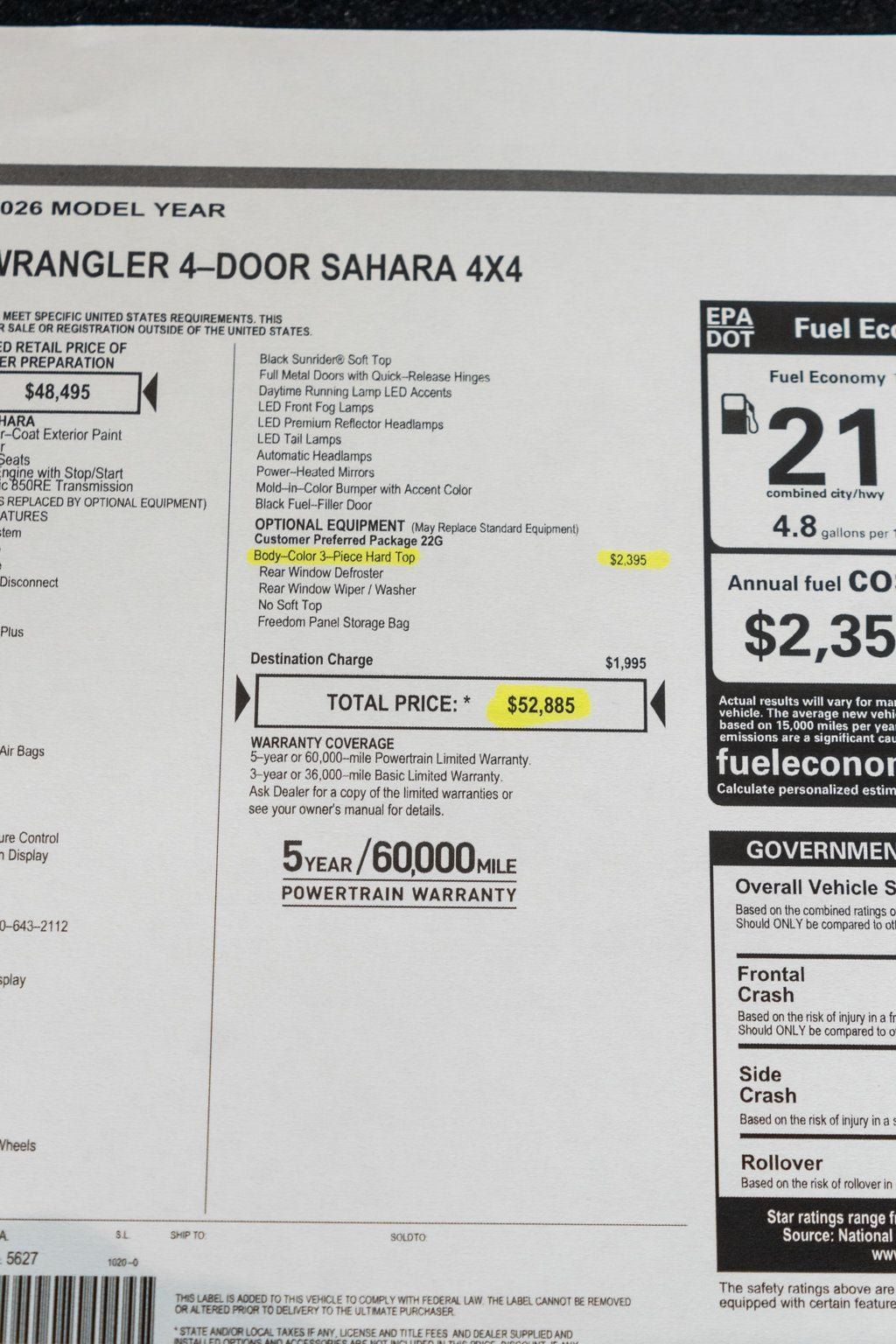 Used 2026 Jeep Wrangler Unlimited Sahara AWD/4WD image 42