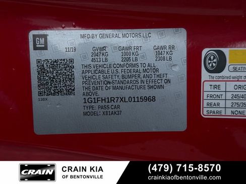 Used 2020 Chevrolet Camaro SS RWD image 32