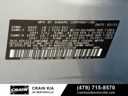 Used 2023 Subaru Ascent Limited AWD/4WD image 36