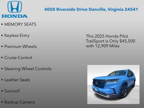 Certified 2025 Honda Pilot TrailSport image 7