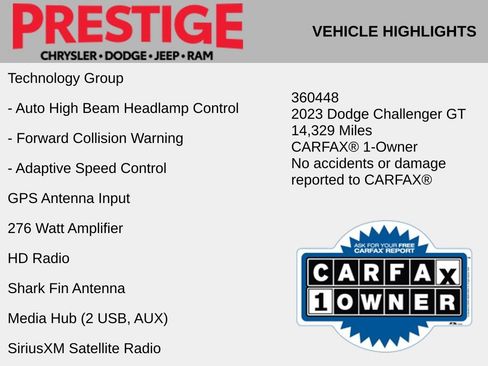 Used 2023 Dodge Challenger GT w/ Plus Package RWD image 10
