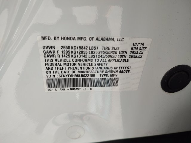 Used 2020 Honda Pilot Touring image 35