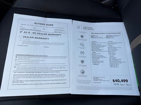 Certified 2025 MAZDA CX-90 3.3 Turbo w/ Premium Plus Pkg AWD/4WD image 37