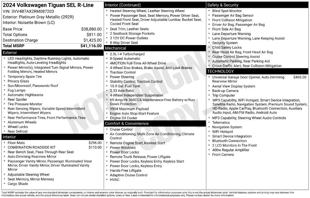 Used 2024 Volkswagen Tiguan SEL R-Line AWD/4WD image 3