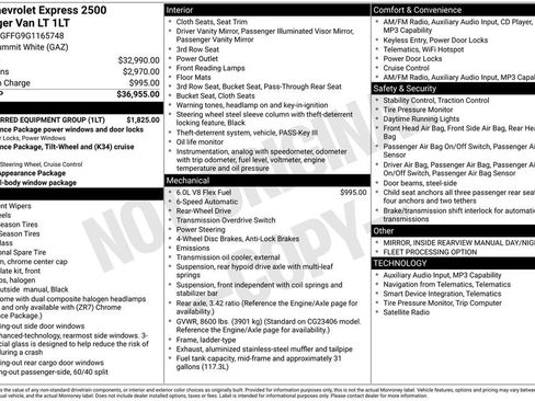 Used 2016 Chevrolet Express 2500 LT w/ LT Preferred Equipment Group RWD image 11