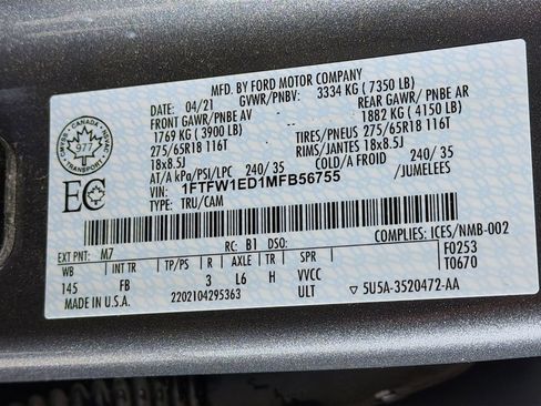 Used 2021 Ford F150 XLT w/ Equipment Group 302A High image 40