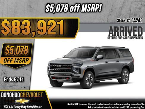 New 2026 Chevrolet Suburban Z71 w/ Z71 Off-Road Package AWD/4WD image 1