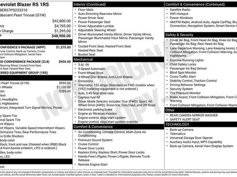 Certified 2023 Chevrolet Blazer RS w/ Driver Confidence II Package FWD image 7