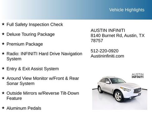 Used 2016 INFINITI QX70 2WD w/ Premium Package image 10