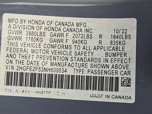Used 2022 Honda Civic Sport image 23