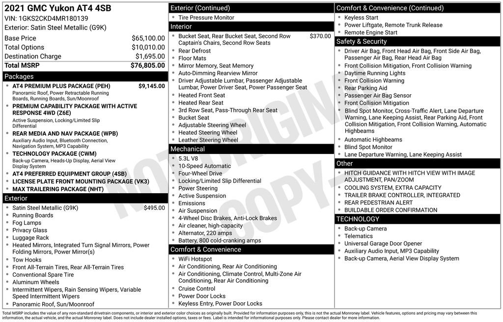 Certified 2021 GMC Yukon AT4 w/ AT4 Premium Plus Package AWD/4WD image 36