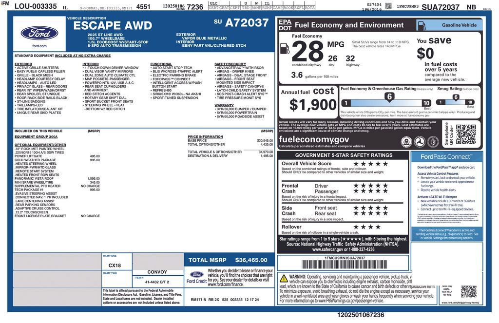 Certified 2025 Ford Escape ST-Line w/ Tech Pack #1 AWD/4WD image 12