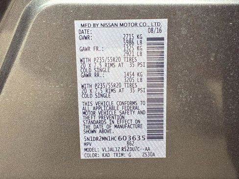 Used 2017 Nissan Pathfinder Platinum w/ Family Entertainment Package image 32