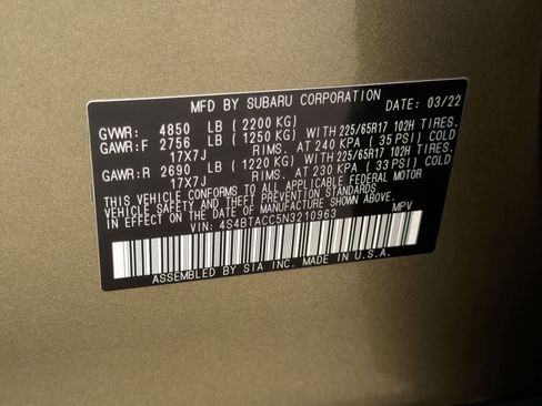 Certified 2022 Subaru Outback Premium AWD/4WD image 36