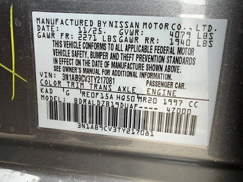 New 2026 Nissan Sentra SV w/ SV Convenience Package image 25