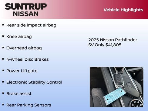 New 2025 Nissan Pathfinder SV w/ Black Appearance Package image 23