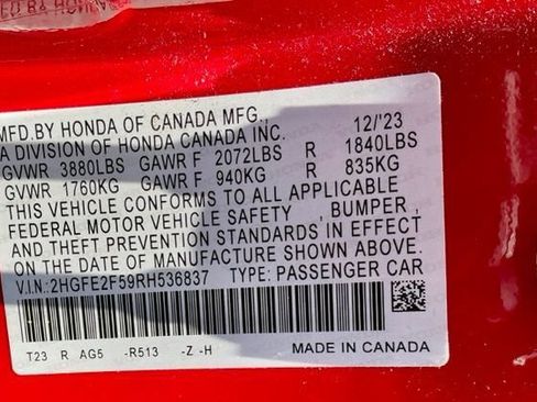 Certified 2024 Honda Civic Sport image 25