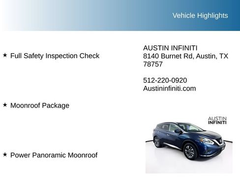 Used 2018 Nissan Murano SL w/ Moonroof Package FWD image 10