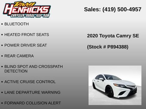 Used 2020 Toyota Camry SE FWD image 12