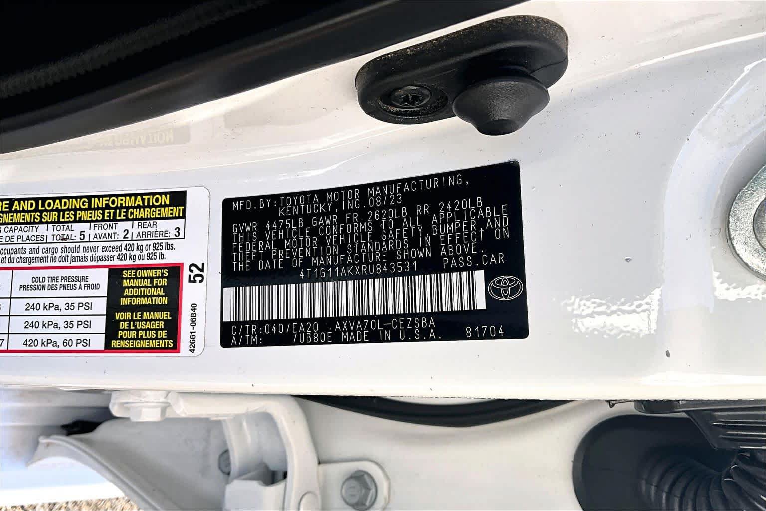 Certified 2024 Toyota Camry SE FWD image 36