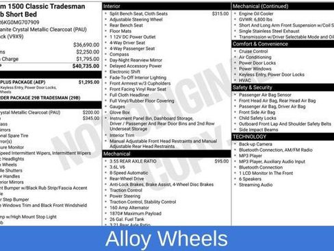 Used 2021 RAM 1500 Tradesman w/ Chrome Plus Package RWD image 3