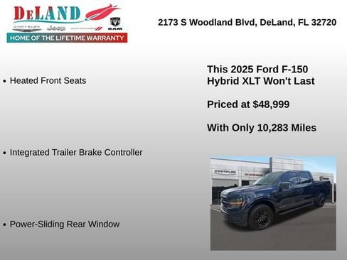 Used 2025 Ford F150 XLT w/ Equipment Group 302A MID AWD/4WD image 7
