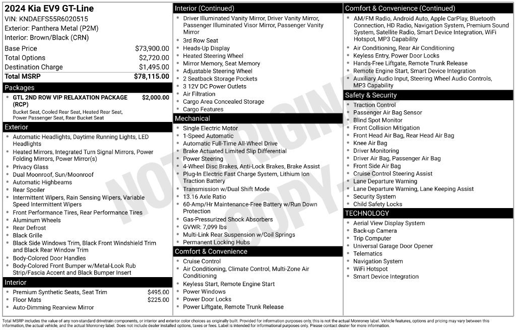 Certified 2024 Kia EV9 GT-Line AWD/4WD image 32