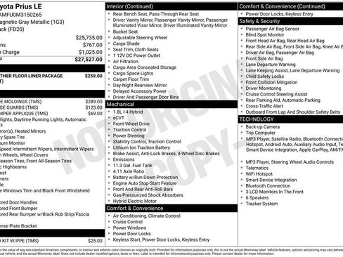 Used 2021 Toyota Prius LE FWD image 4