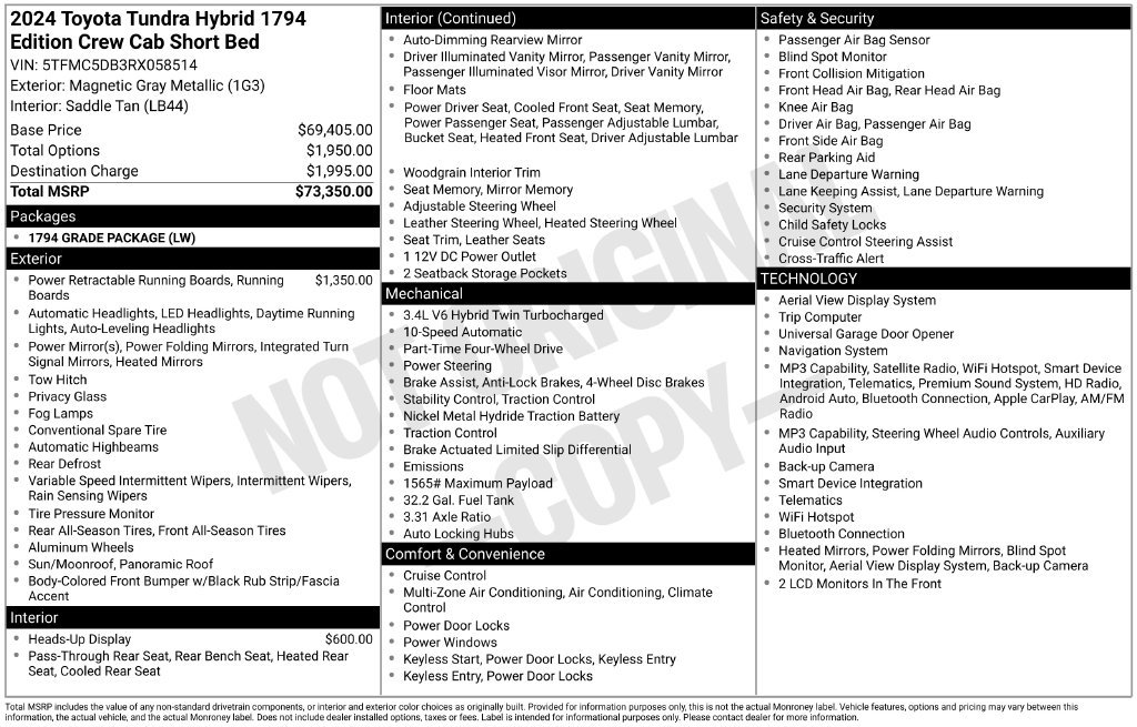 Used 2024 Toyota Tundra 1794 Edition AWD/4WD image 20