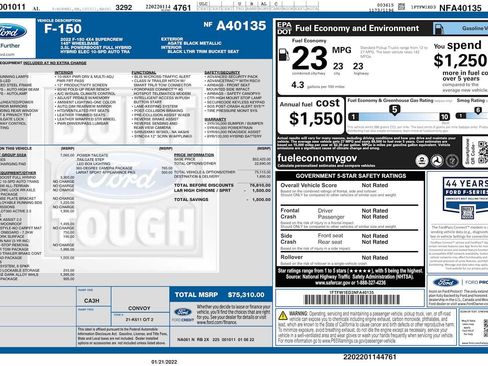 Used 2022 Ford F150 Lariat w/ Equipment Group 502A High AWD/4WD image 6
