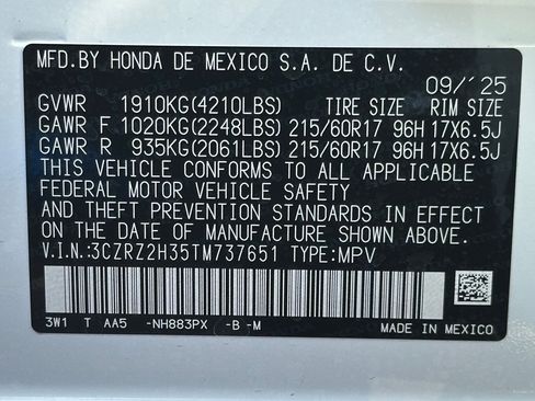 New 2026 Honda HR-V LX image 21