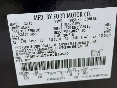 Used 2018 Ford Explorer Sport w/ Equipment Group 401A image 35