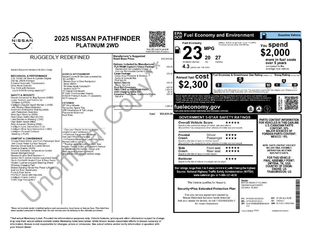 Used 2025 Nissan Pathfinder Platinum FWD image 4