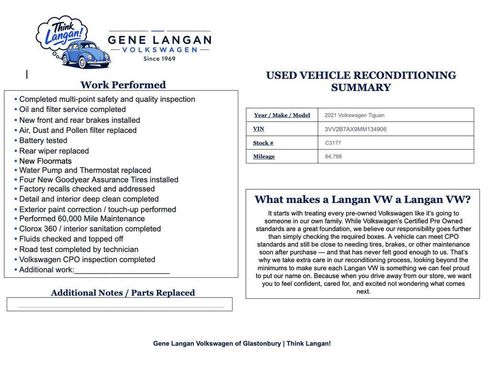 Certified 2021 Volkswagen Tiguan SE w/ Panoramic Sunroof Package AWD/4WD image 1