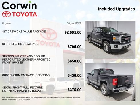 Used 2015 GMC Sierra 1500 SLT w/ SLT Crew Cab Value Package AWD/4WD image 4