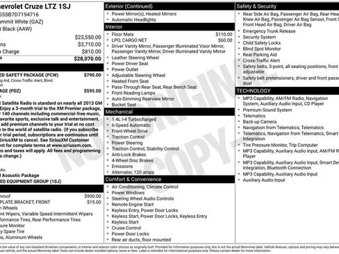 Used 2013 Chevrolet Cruze LTZ w/ Enhanced Safety Package FWD image 24