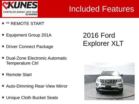 Used 2016 Ford Explorer XLT w/ Equipment Group 201A image 3