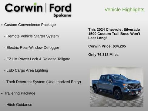 Used 2024 Chevrolet Silverado 1500 Custom Trail Boss image 6