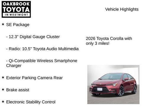 New 2026 Toyota Corolla SE image 7