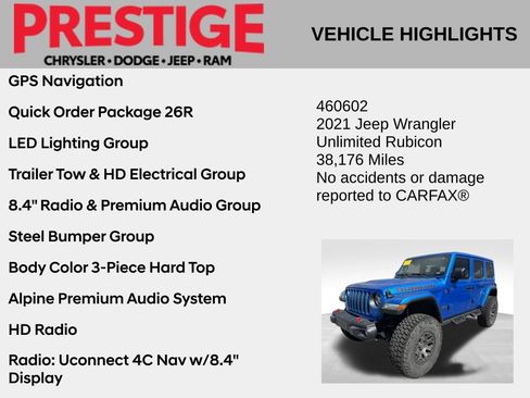 Used 2021 Jeep Wrangler Unlimited Rubicon AWD/4WD image 2