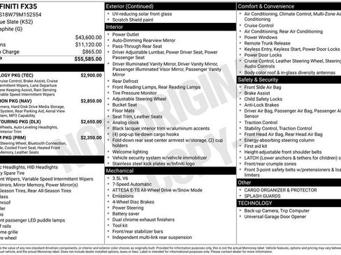 Used 2009 INFINITI FX35 AWD w/ Technology Pkg image 10