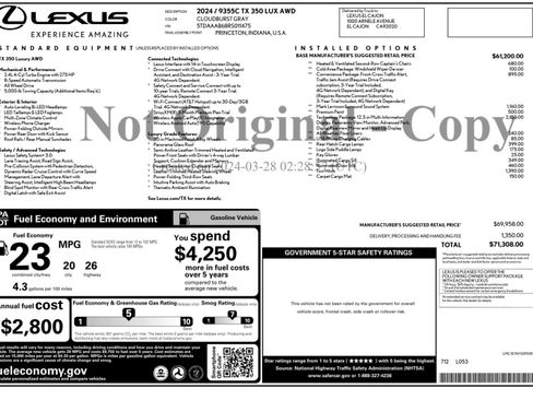 Used 2024 Lexus TX 350 TX 350 Luxury w/ Technology Package image 57