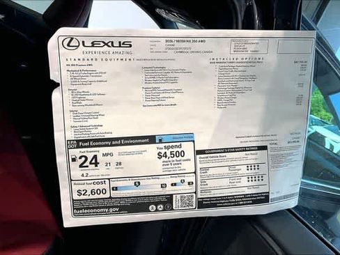 New 2026 Lexus NX 350 AWD w/ Accessory Package (2T) image 14